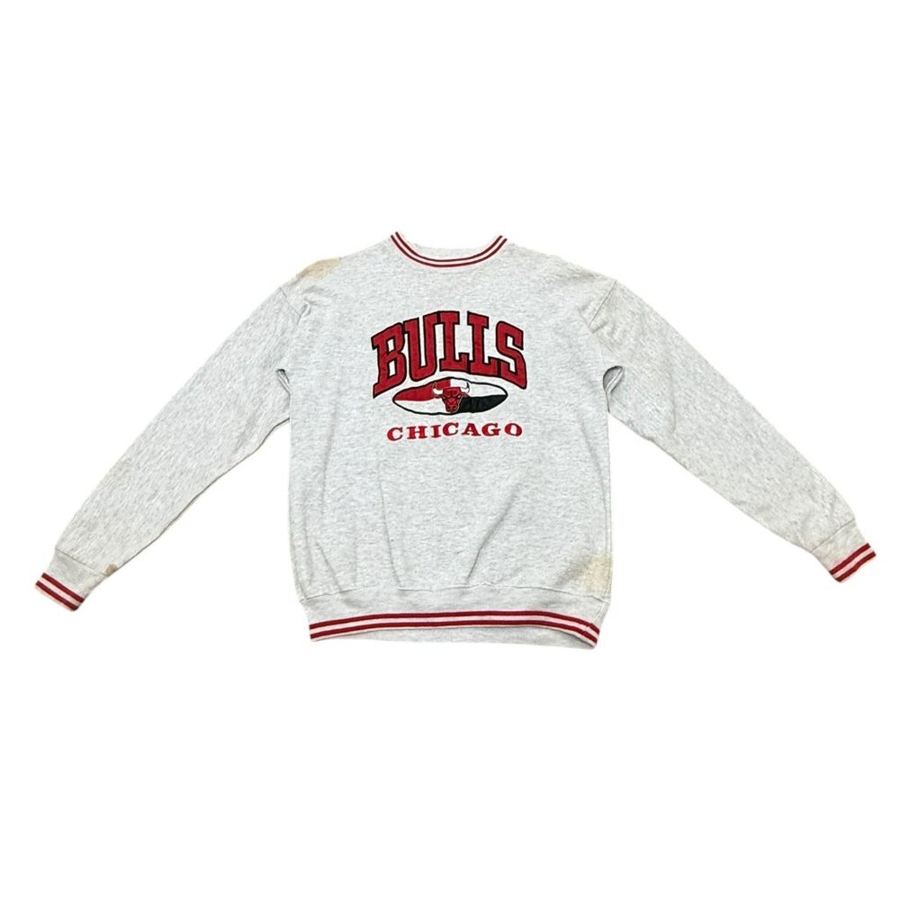 Vintage Chicago Bulls Sweatshirt Legends Athletic Gray Red USA Stitched Logo 80s